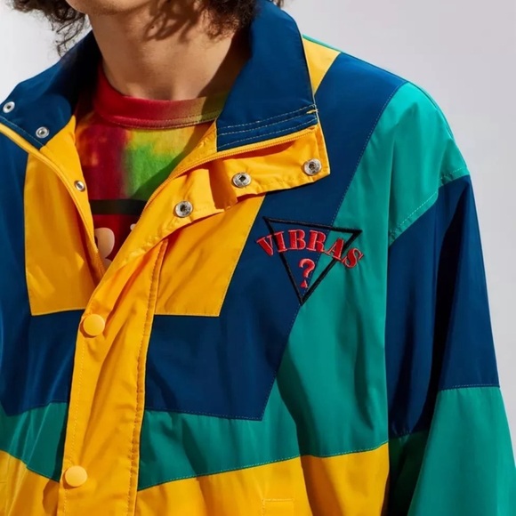 Guess X J Balvin Vibras Retro Windbreaker Jacket men clothes（size small） - Picture 5 of 6